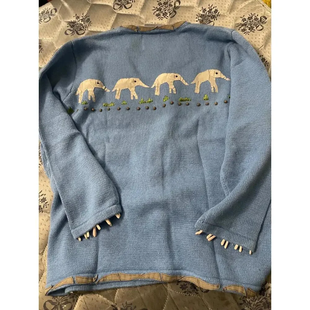 NWT Storybook Knits Elephant Cardigan Women's Plus 1X - Picture 2 of 3